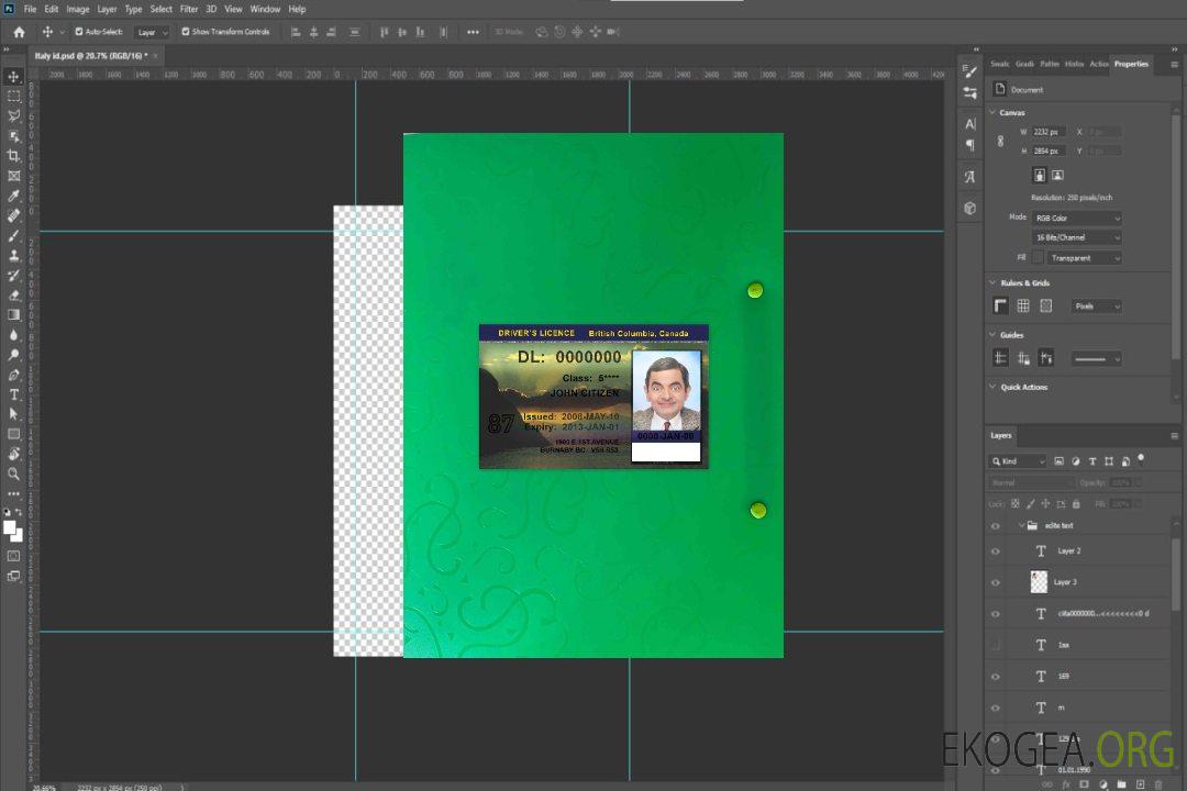 Canada Colombie-Britannique DL, version 2 photolook DEVANT template Canada Colombie-Britannique DL, version 2 photolook DEVANT template